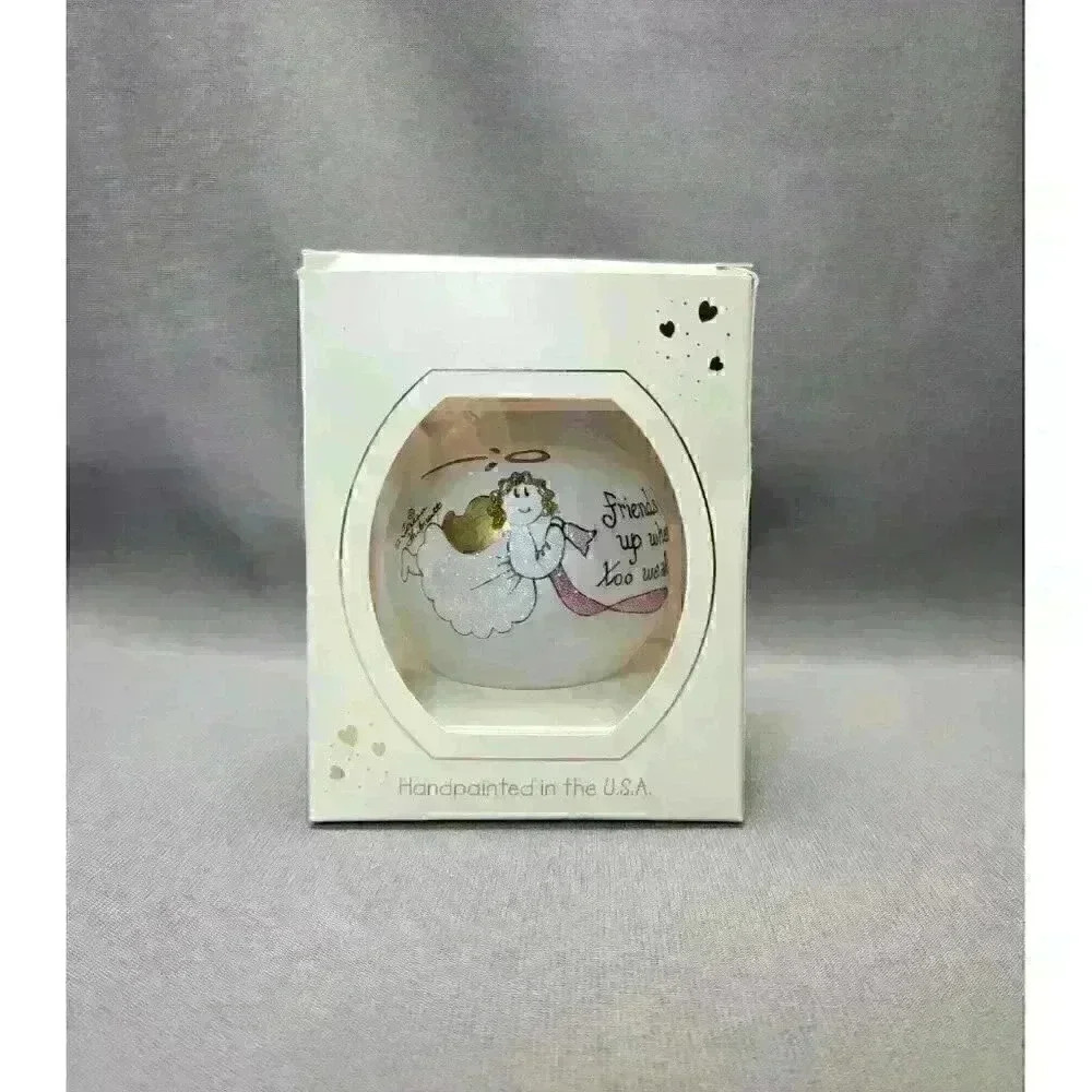 Christmas Ornament Dillard's Heart Gifts Hand Painted Angel Friends Lift Us Up..